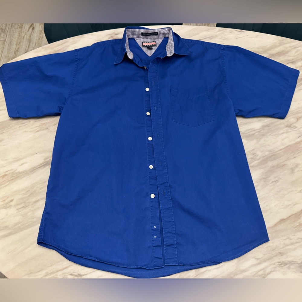 Perruzo Sport Blue Shirt Good Pre-Loved Condition Men’s Large 100% Cotton